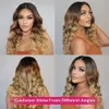 OMBRE HOOGTE BODY WAVE 4X4 LAND SLUITING Pruik 30 32inch 180%Dichtheid Braziliaanse golvende 13x4 Lace frontale mensenhaarpruiken Remy Haar