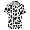 Men's Casual Shirts Halloween Dalmatian Beach Shirt Black And White Hawaiian Man Y2K Blouses Short Sleeve Custom Clothes Plus Size 4XL