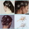 Bandas de cabeça Jóias de cabelo da moda de noiva Star pinos de pérolas de estrela para mulheres clipes de cristal barrettes jóias de jóias grop Deli Dhj4x