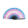 Party Favor Rainbow Folding Fans Lgbt Colorf Hand-Held Fan For Women Men Pride Decoration Music Festival Events Dance Rave Supplies Dr Dhsmt