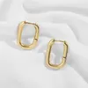 Hoop Earrings Exquisite Smooth Open C Shape Chunky For Women 18K Gold Plated Huggie Ear Hoops Punk Jewelry Stylish Bijoux