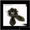 Hair Rubber Bands Bow Satin Silk Scrunchies Accessories Women Ladies Young Assorted Colors Go2Ai Irgyp Drop Delivery Jewelry Hairjewel Dhitq