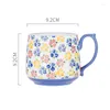 Mughe Ins Creative Mug Personality Girl Girl Floral Belcied Cup Ceramic Ceramic Coffee Coaute