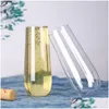 Disposable Dinnerware Plastic Wine Party White Champagne Coupes Cocktail Glass Flutes Cup 1/10/20 Piece Drop Delivery Home Garden Ki Otfed