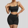 Outfit da yoga Omkagi 2 PCs Set yoga Seamless Gym Short Sports Deoling Outfit Allenamento per palestra di abbigliamento da palestra Sump Sports per leggings a coste di fitness 230817