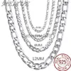 Подвесные ожерелья мужчина 925 Sterlsilver 4 мм/6 мм/8 мм/12 мм кубинское колье для цепи для мужчин женского модного ожерелья для ожерелья J230817