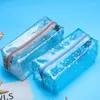 Cosmetic Bags Transparent Frosted PVC Waterproof Bag Makeup Pouch Travel Portable Large Capacity Toiletry Clutch