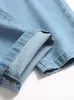 Frauen Jeans Multi-Pocket Casual Hell Blue Blue Denim Hosenträger Mode Männer One Piece