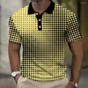 رجال Polos 2023 بيع قميص بولو للرجال 3D بقعة المطبوعة شارع شارع غير رسمي الأكمام القميص القميص الضخم فضفاض