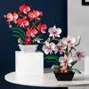 Bloques Orchid Flores eternas Bonsai Desarrolle bloques de construcción Phalaenopsis plantas adornos en macetas juguetes de ladrillo para niños regalos de niñas R230817