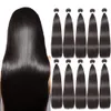 Bundle di capelli umani dritti 5 pezzi da 10 pezzi all'ingrosso che intrecciano i capelli brasiliani naturali in vendita sfusa 8-30 pollici Offere di estensioni
