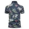 Heren Polos Aiopeson 100% katoenen Hawaii -stijl Polo -shirts voor mannen Kortom Mouw Kwaliteit Casual sociale heren Polo T Shirts Summer Men Kleding 230816