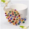 Pins Brooches Fashion Rhinestone Peacock Bird Women Beauty Animal S Party Office Brooch Pins Gifts Drop Delivery Jewelry Dhuja