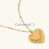 Hangende kettingen goud vergulde roestvrijstalen ridge hart charme ketting ketting sierlijke bobble chain margot robbie film gestreepte hart hanger voor vrouwen J230817