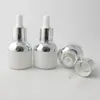 Storage Bottles 1000pcs/lot Wholesale 30ml White Glass Dropper Bottle With Shoulder And Silver Collar Bulb Essentian Oil