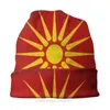 Berets National Flag Skullies Beanies Caps Macedonia Macedonian of Hat Winter Warm Bonnet Hats For Men Women