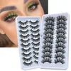 Faux-cils Nouveau 10 paires 3D cheveux vison cils naturel désordre cils entrecroisé vaporeux moelleux faux cils Extension maquillage des yeux en gros HKD230817