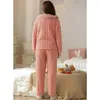 Moda feminina 2023 Pijama Women Coral Velvet Winter e espessamento de roupas de desenho animado