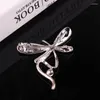 Brosches Todox Rhinestone Brooch Dragonfly Animal Insect Pins Fashion Exquisite and Lovely Cartoon Crystal Concise Style Gifts