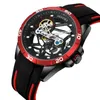 Нарученные часы мода Механические мужчины Смотреть роскошный дизайн творческий двойной прозрачные прозрачные спортивные часы Relogio Masculino 2023