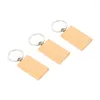 Keychains 20Pcs Blank Wooden Key Chain Diy Wood Tags Gifts Yellow Rectangle