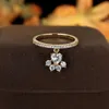 Band Rings New Design Butterfly Cross Cat Paw Pendant Rings for Women Exquisite Zircon Finger Jewelry Charms Wedding Anniversary Gift J230817