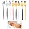 Forks Tea Obstgabel Edelstahl Tischgeschirr Set Goldkuchen Snack Salat Küchenutensilien