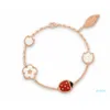 Charm Bracelets Designer 2021 Serie LadyBug Fashion Clover Armreifenkette Hochqualitäts Sterling Sier Gold für Frauen gir dhseq