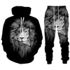 Tracksuits Transuits Trend Animal Lion 3D Print Tracksuit Tracksuit Troops Hoodie و Pants 2PCs Sweghers Sweghirt Fashion Clothing