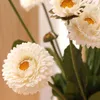 Flores decorativas 4pcs 3 calêndula de cabeça Officinalis Bouquet Cristanthemum Casamento Decoração de seda artificial de seda artificial