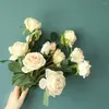الزهور الزخرفية الاصطناعية الورود المزيفة الفانيلا زهرة الزفاف باقة الزفاف ديكور المنزل للديكور