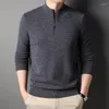 Blusas masculinas colar de lã minglu colar de alta qualidade cor de cor sólida mola mola outono homem simples homem 4xl