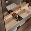 Bathroom Sink Faucets High-End Custom Light Luxury Stone Plate Whole Washbin Solid Wood Cabinet Combination Wash Basin Face