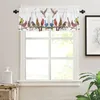 Curtain Animal Bird Twig Leaves Short Curtains Kitchen Cafe Wine Cabinet Door Window Small Wardrobe Home Decor Drapes