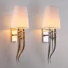 Wandlamp ipe cavalli brunilde modern roestvrijstalen voor slaapkamer sconce met schaduw retro lampen lichte tinten