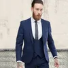 Men's Suits Navy Blue Men Slim Fit Groom Wedding Suit Double Breasted Vest Man Blazer Jacket Costume Homme Shawl Lapel 3Piece Ternos