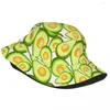 Berets zabawny awokado owoc zielony wzór unisex wiadra kapelusz dostosowywania letnich plaży słonecznych czapek