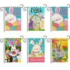 Bandiera di bandiera del giardino di buon pasquale Hello Easter Rabbit Camping Fands Welcome Yard Banner Linen Material P46