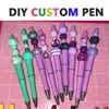 Gel Pens Pack 20 Plastic Gel Pen Beadable Pens Ballpoint Pen In Electroplating Gradient Color Bead Ballpoint Pens Plastic DIY Beaded Pens 230816