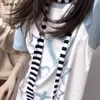 Sjaals meisjes Harajuku Gothic Punk Y2K gestreepte decoratieve sjaal Sarves AFC2070 230817
