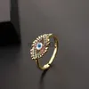 Anelli a fascia Lucky Turkish Blue Evil Eye Anelli per le donne Anello aperto regolabile in acciaio inossidabile 2022 Trend Wedding Band Coppia gioielli regalo J0817