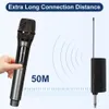 Microphones KINGLUCKY Wireless Microphone Rechargeable Fixed Frequency VHF 30m Range Handheld Dynamic Mic For Karaoke Singing Home 230816