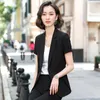 Women's Two Piece Pants Summer Short Sleeve Formal Uniform Designs Business Suits For Women OL Styles Professional Office Work Wear Blazers