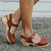 Stövlar Ny sommarmodeplattform Sandaler Kvinnor Kilskor Buckle Strap Läder Läderstövlar Casual Höjd Sandal Plus Size T230817