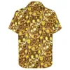 Casual shirts voor heren Tysonia Sun Blouses mannelijke retro gouden zonnen afdrukken Hawaiiaanse korte mouw aangepaste stijlvol oversized strandhirtcadeau-idee