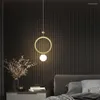 Anhängerlampen Luxuskreis Wassertropfen Schlafzimmer Magie Bohne Single Long Line Hanging Glass LED Dekor Beleuchtung