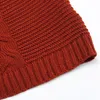 Kvinnors hoodies Autumn and Winter European American Fashion Red Long Sleeved Cable Cardigan för kvinnor kvinnor