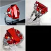 Rings 2023 Fashion Luxury Ruby Crystal Ring Grand Personality Female Party Jewelry Shiny Horse Eye Headwear Drop Delivery Dhkmc