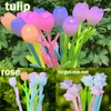 Gel Pens 10PCS Lot Discolored Flower Rose Tulip 0.5mm Black Ink Writing Neutral Pen Students Stationery Valentine's Day Gift 230816