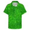 Casual shirts voor heren Abstract Moss Shirt Green Plant Print Vakantie los